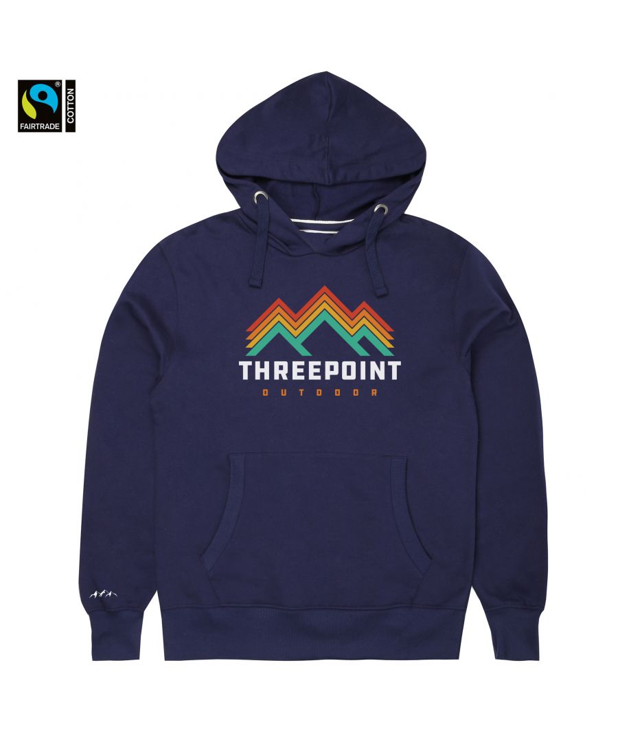 300gsm 100% Fairtrade cotton brushed back fleece hooded sweatshirt with chest print, contrast embroidered sleeve logo & woven branded label detailing.