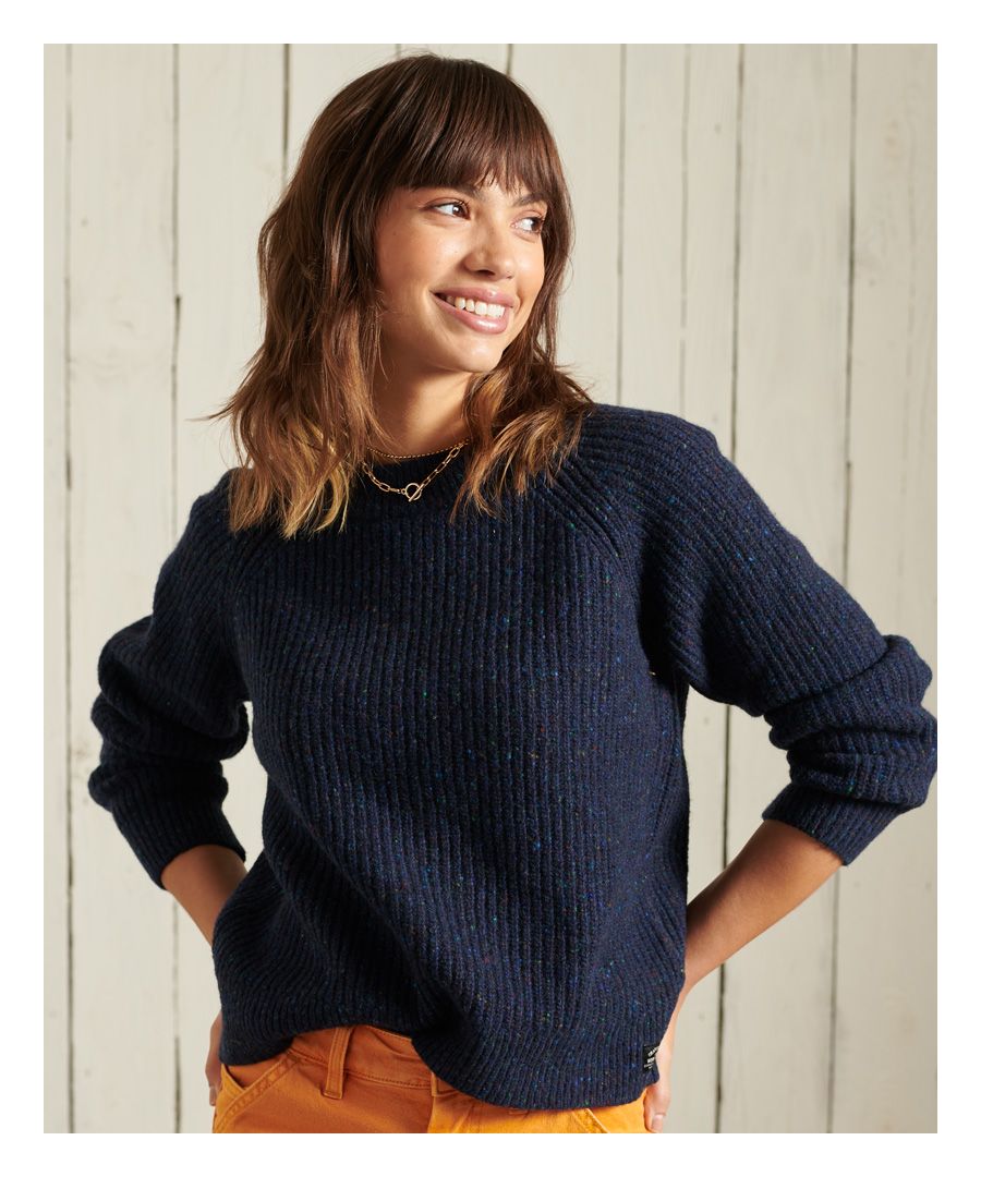 Superdry Tweed Ribbed Crew Neck Jumper