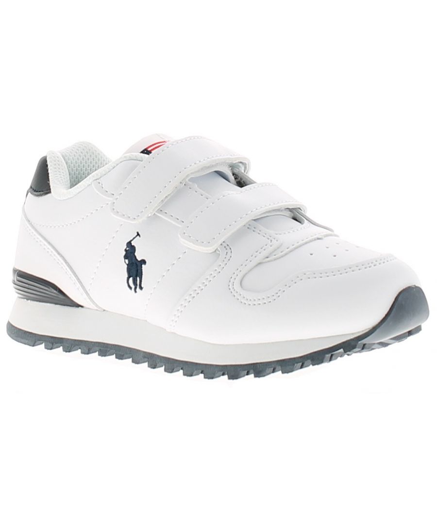 Image for Polo Ralph Lauren Oryion Infants Childrens Leather Trainers Blue Logo