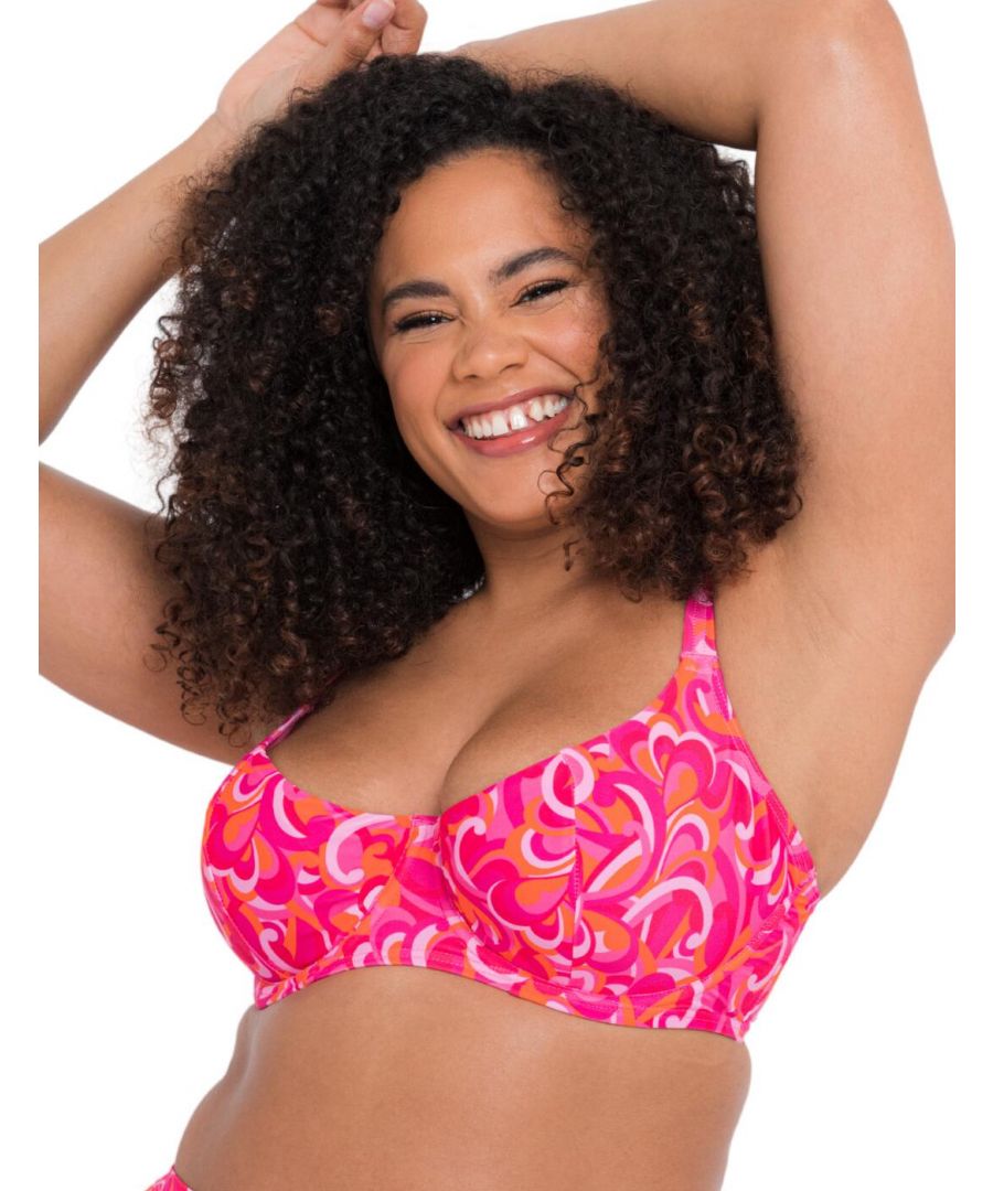 Curvy Kate Womens Retro Wave Balcony Bikini Top - Multicolour - Size 36DD