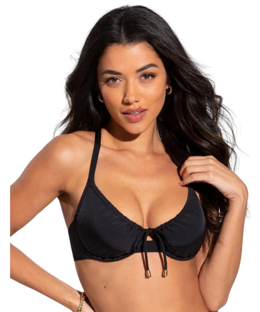 Pour Moi Womens 24902 Santa Cruz Underwired Bikini Top - Black Elastane - Size 32D