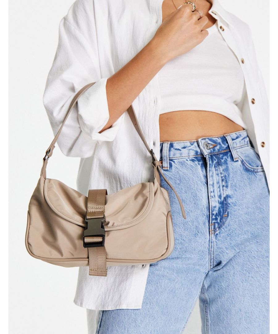 Bag by Topshop New favourite bag: unlocked Baguette style Fold-over flap top Secure clasp closure Sold by Asos