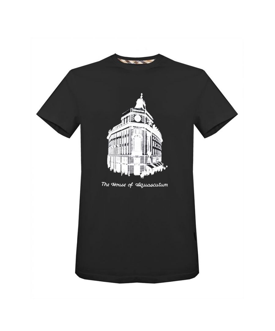 Aquascutum Mens The House of Aquascutum T-Shirt in Black