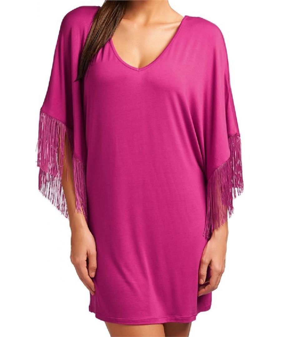Image for Festival Fringed Batwing Beach Dress