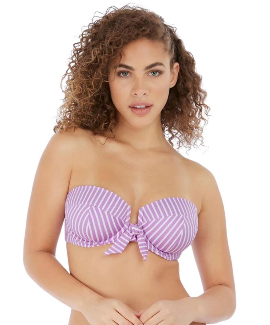 Freya Womens Beach Hut Bandeau Bikini Top - Purple Polyamide - Size 32D