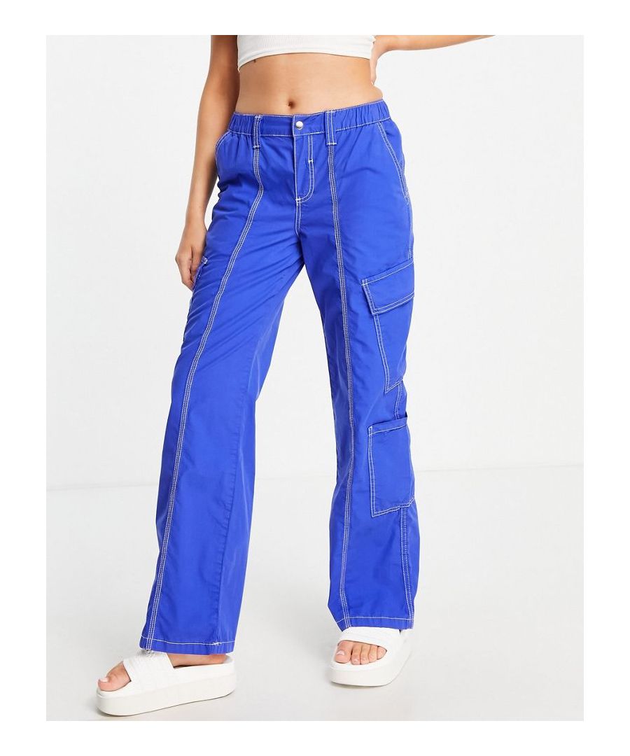 Trousers by ASOS DESIGN Low rise Belt loops Functional pockets Wide leg  Sold By: Asos