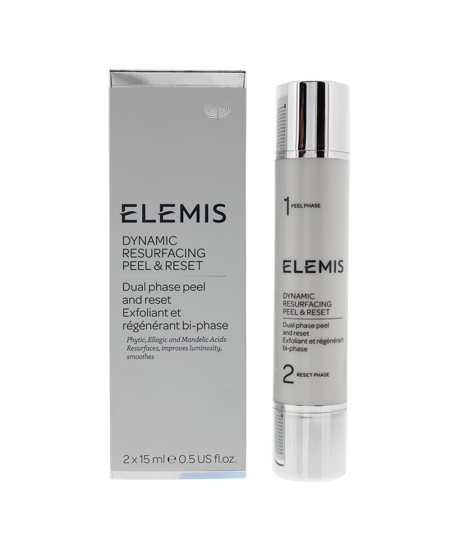 The Elemis Dynamic Resurfacing Peel & Reset is a dual phase peel and reset which has been clinically proven to improve radiance, texture and clarity, whilst also supporting skin with nourishing hydration. The Peel and Reset is a solution for dull skin and accelerates natural cell renewal in 14 days. The Phase 1 (Peel) contains a skin friendly blend of Phytic, Ellagic and Mandelic Acids whilst Phase 2 (Reset) is infused with nourishing Birch Sap and rebalancing Porcelain Flower Microbiota Extract, with soothes and hydrates skin after the peel has been used.