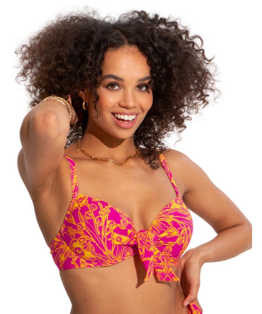 Pour Moi Womens Freedom Tie Bikini Top - Pink Polyamide - Size 38DD