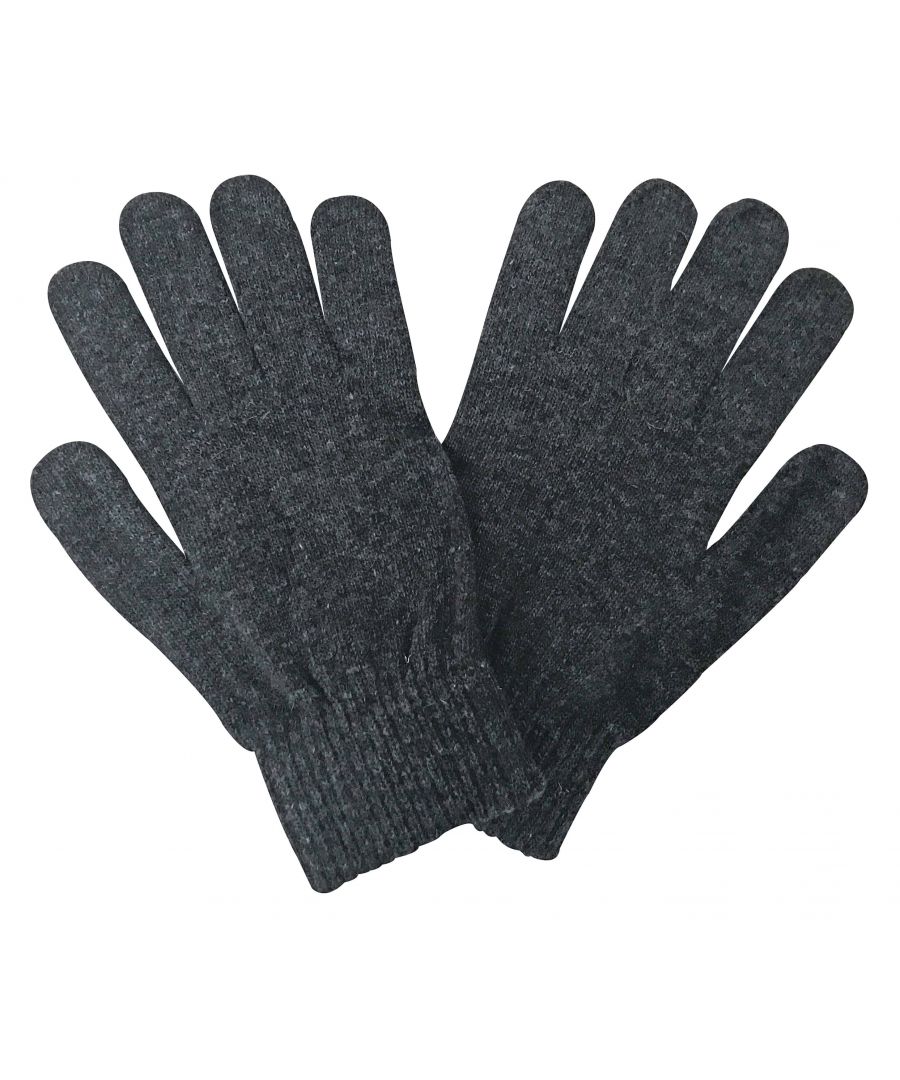 MENS THERMAL  KNIT GLOVES GREY ONE SIZE 