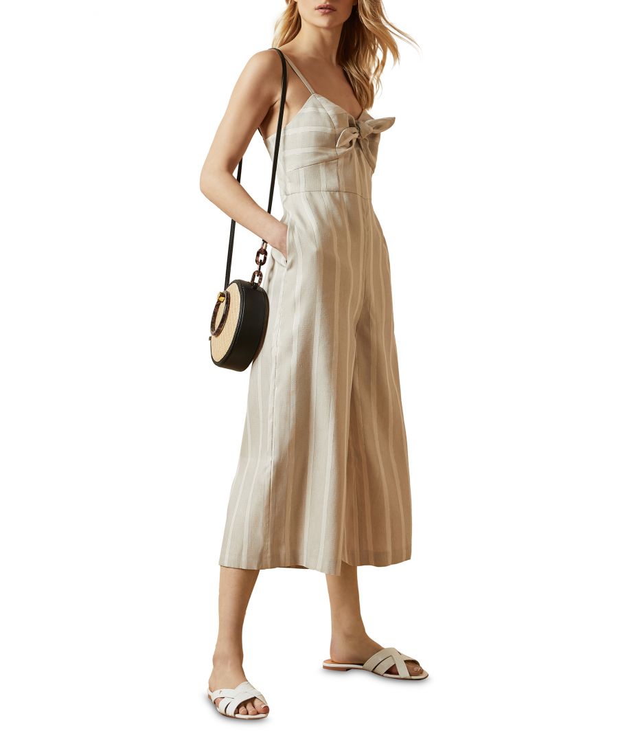 Image for Ted Baker Daceyy Linen Striped Jumpsuit, Ivory