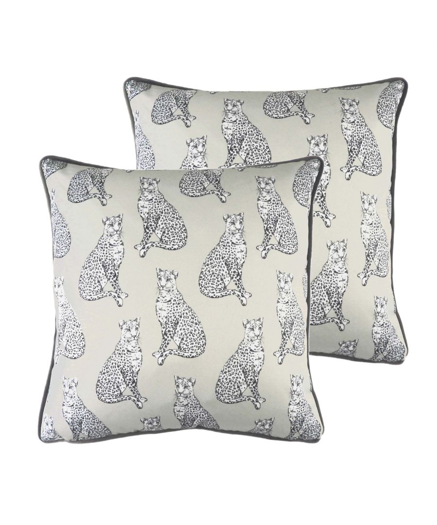 Bring the African jungle to your interior with these Safari inspired cushions. With a beautiful printed design of one of Africa's big 5, these cushions will sit perfect within any contemporary home with its greyscale colour palette and soft piped edging.