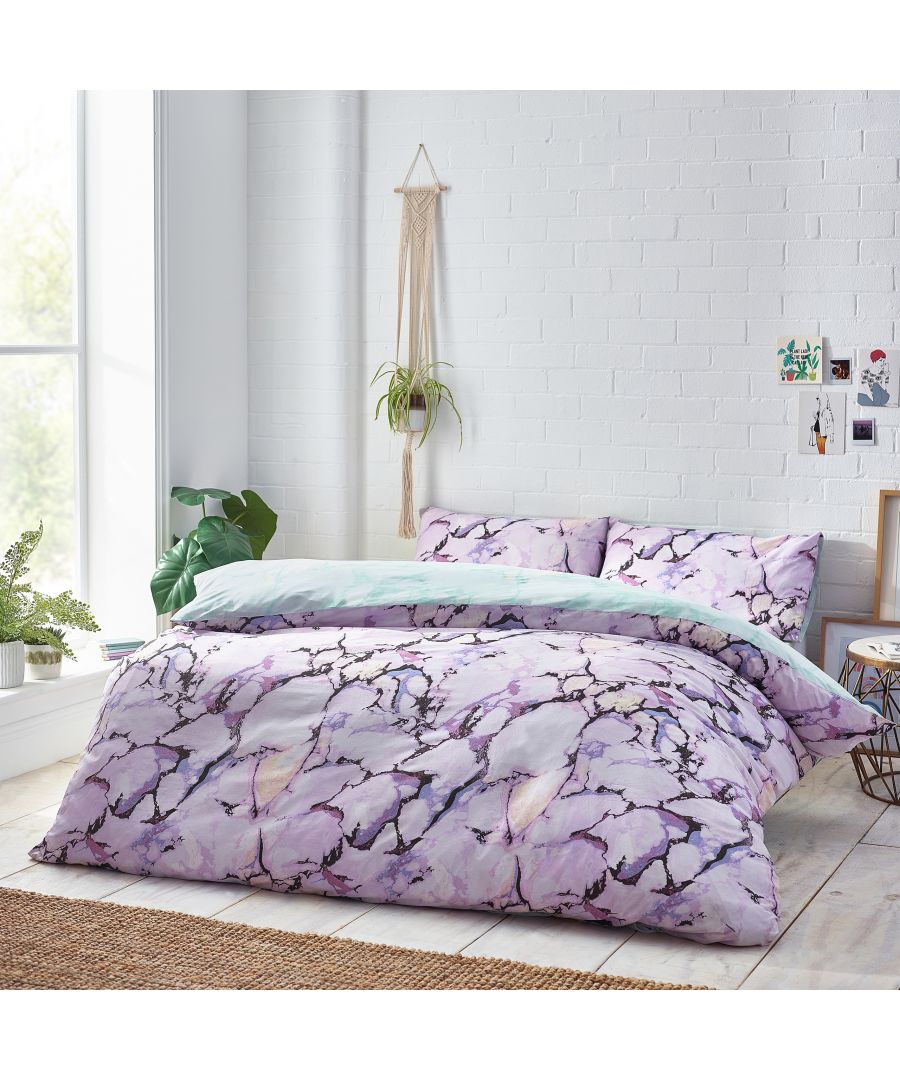 Image for Marble Abstract Reversible Duvet Cover Set