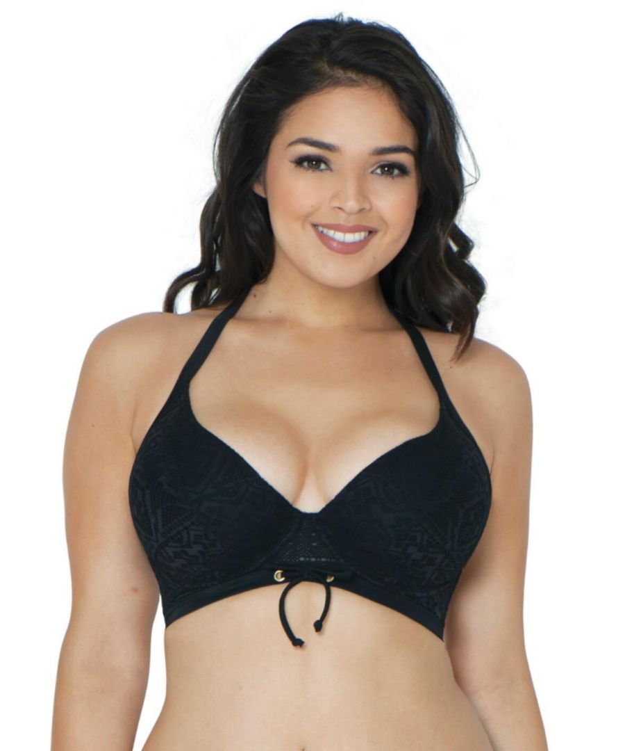 Curvy Kate Womens CS100230305 Rush Halterneck Bikini Top - Black - Size 32D