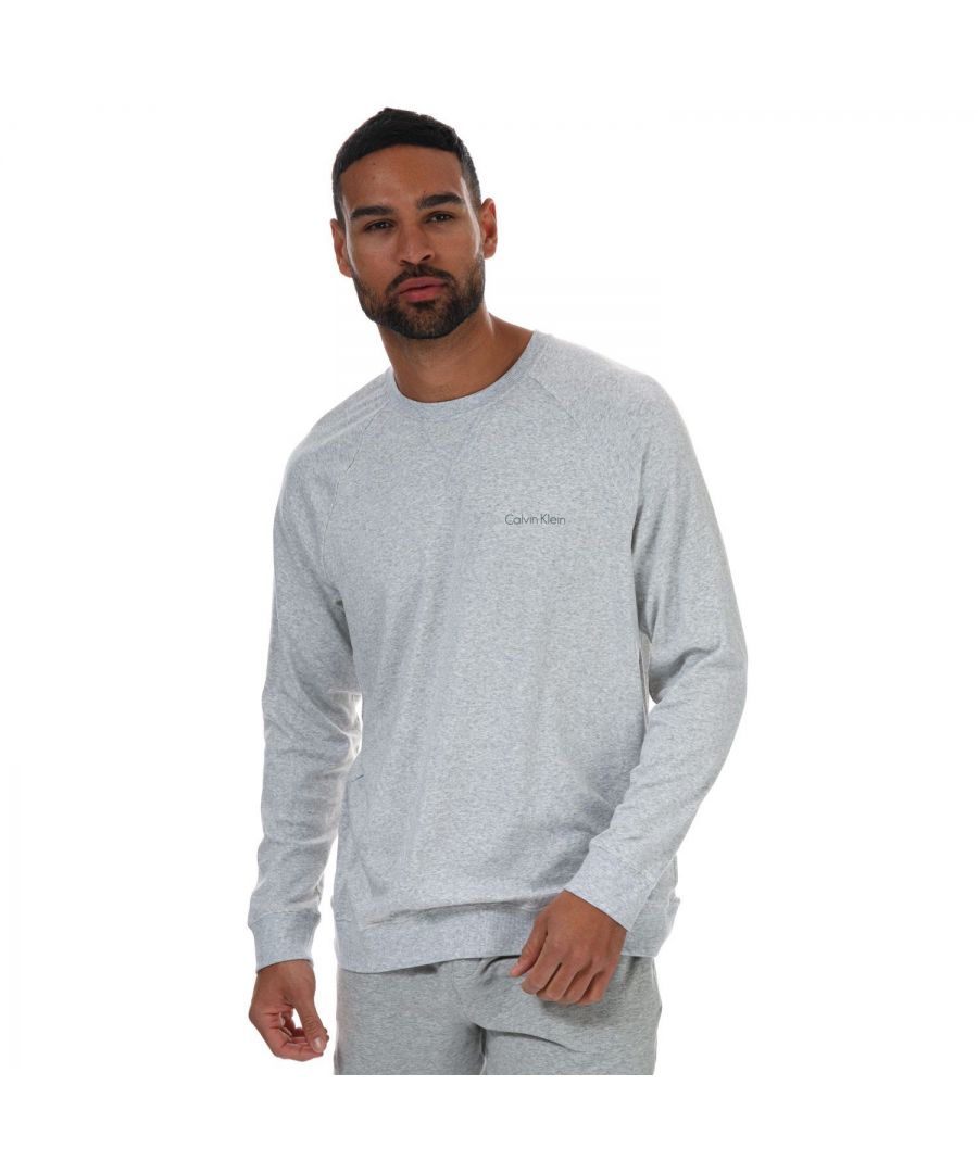 Calvin Klein lounge-sweatshirt voor heren, lichtgrijs