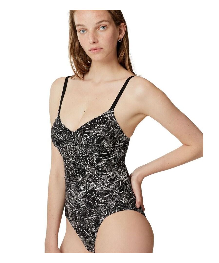 Maison Lejaby Womens R020615 Sierra Nevada Ballerina Underwired Swimsuit - Black Elastane - Size 34C