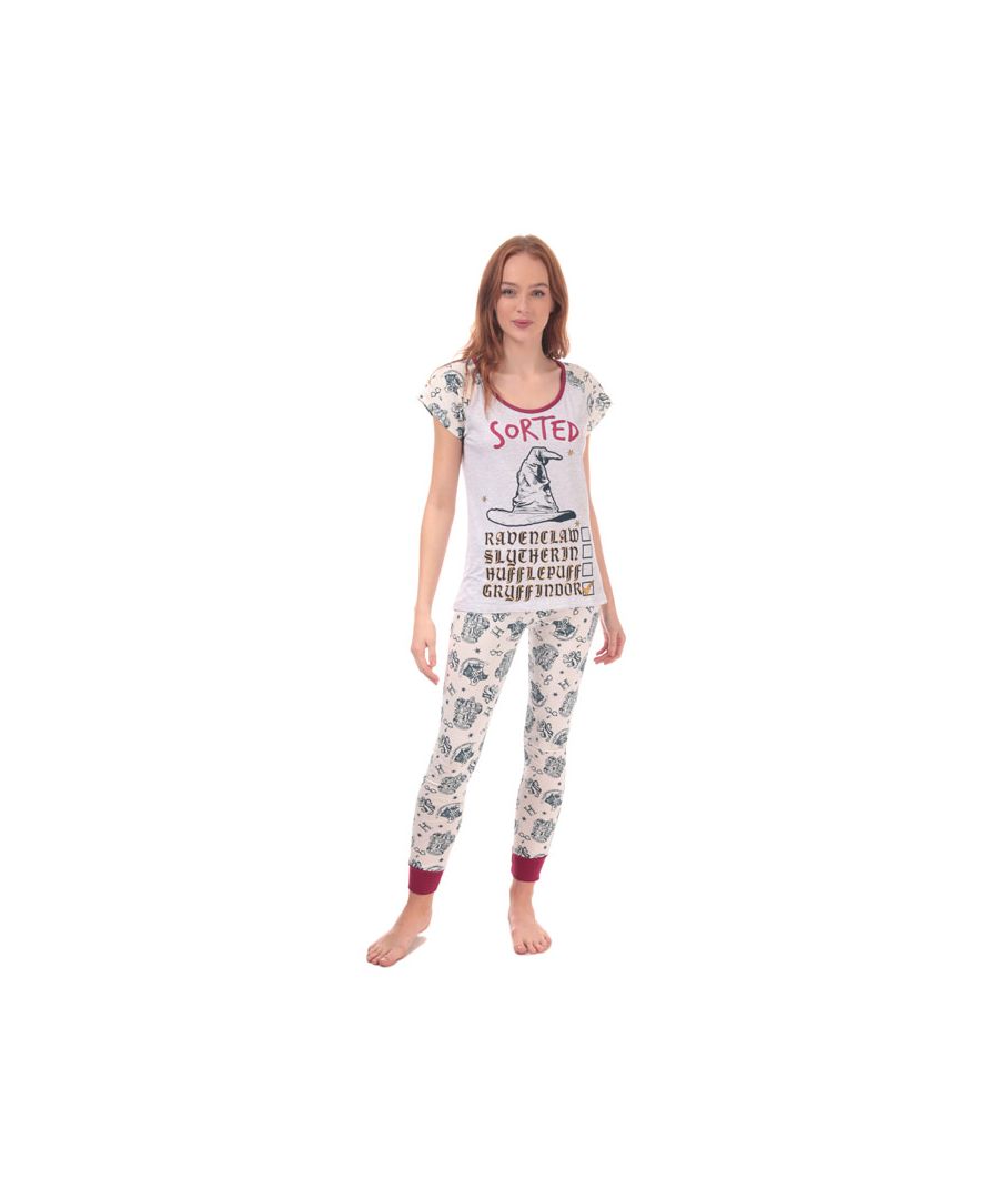 Warner Bros Harry Potter pyjama voor dames, grijs gemêleerd