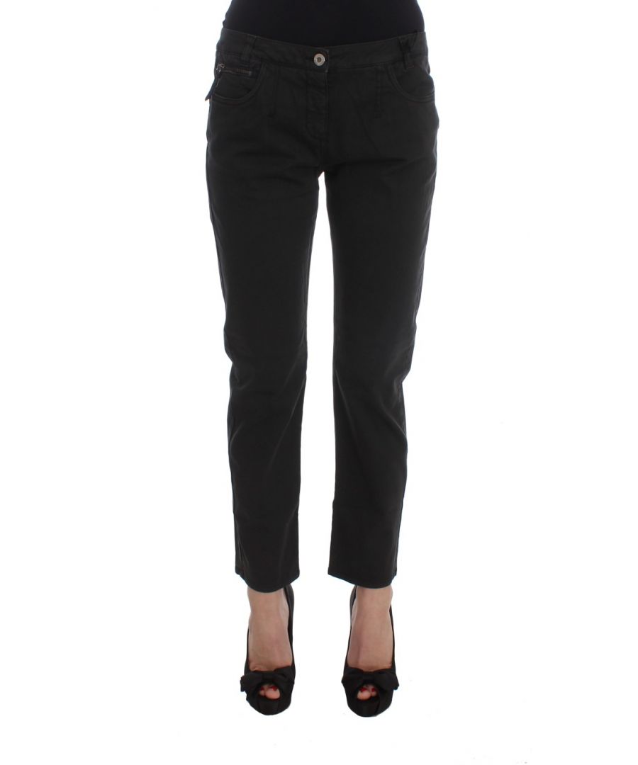 Image for Costume National Black Cotton Capri Cropped Denim Jeans
