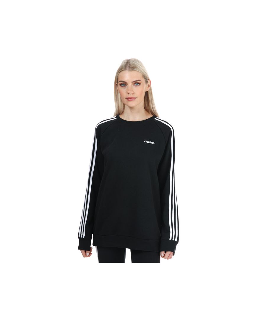 adidas originals repeat linear boyfriend crew sweatshirt