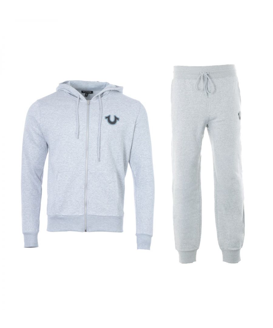 Image for True Religion Jeans Brand Logo Hooded Tracksuit - Heather Grey