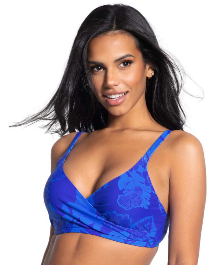 Pour Moi Womens Maui Underwired Wrap Bikini Top - Blue Polyamide - Size 36F