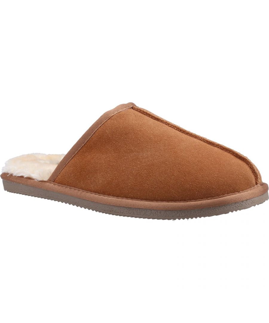 Hush Puppies Heren Coady Suede Slippers (Tan)