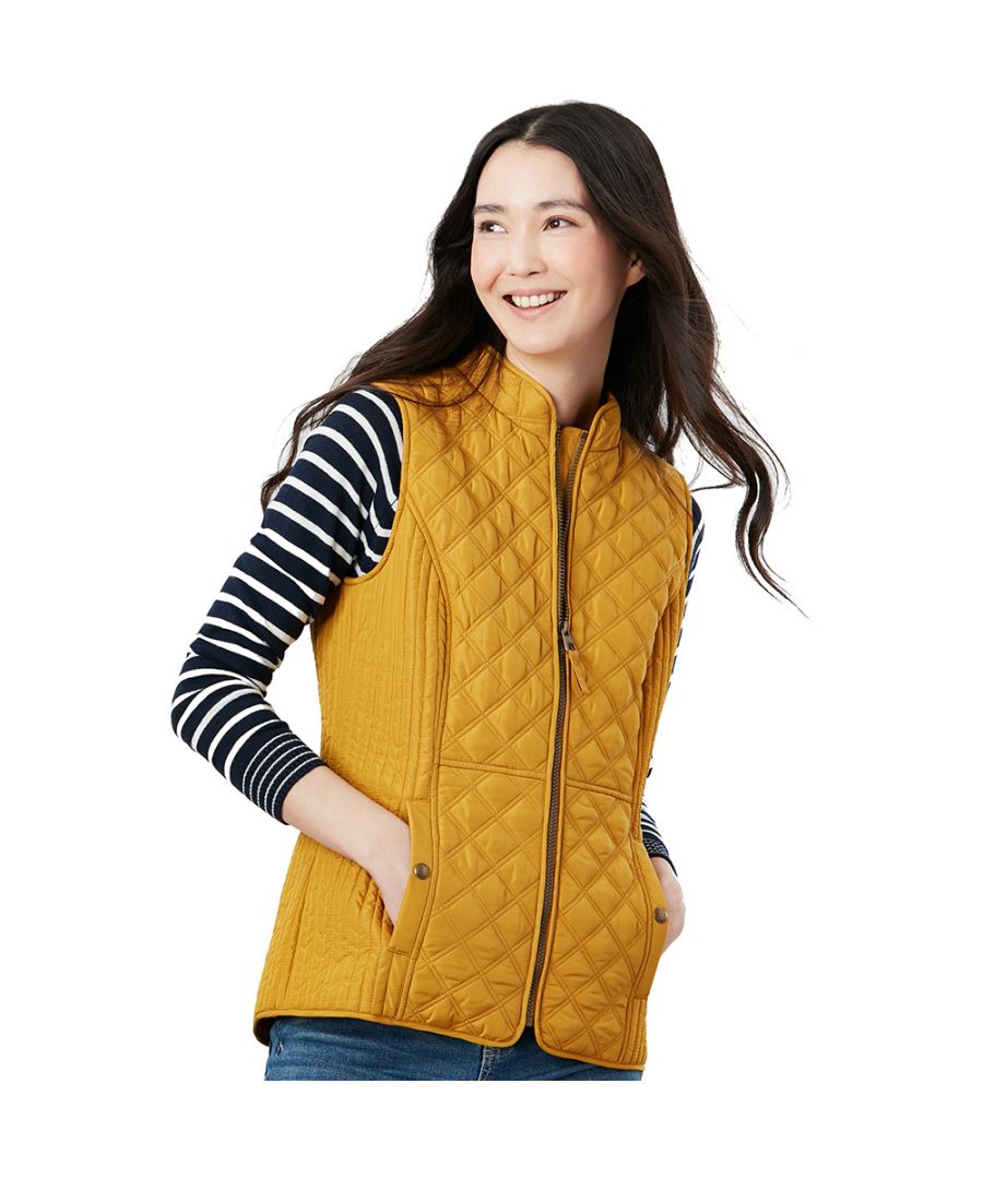 Our quilted gilets are an outerwear essential, perfectly made for popping into town or strolling through fields with the dog. This all-year-round layering piece has diamond quilting, a zip through fastening, welt pockets with exposed metal poppers and an elasticated back channel. For a shape that's as flattering as it is comfortable there's fitted side panels down each side too.