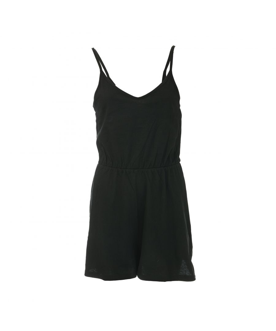only womenss may playsuit in black cotton - size 6 uk
