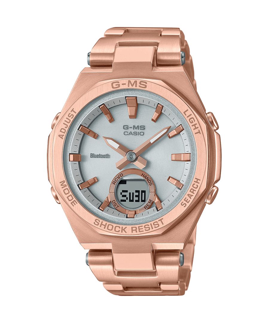 This Casio Baby-g Analogue-Digital Watch for Women is the perfect timepiece to wear or to gift. It's Rose Gold 34 mm Round case combined with the comfortable Rose Gold Stainless steel watch band will ensure you enjoy this stunning timepiece without any compromise. Operated by a high quality Quartz movement and water resistant to 10 bars, your watch will keep ticking. Elegant and fashionable watch that is suitable for the daily life of every Women -The watch has a Calendar function: Day-Date, Solar Powered, Stop Watch,Worldtime, Timer, Alarm High quality 19 cm length and 17 mm width Rose Gold Stainless steel strap with a Fold over with push button clasp Case diameter: 34 mm,case thickness: 10 mm, case colour: Rose Gold and dial colour: Silver