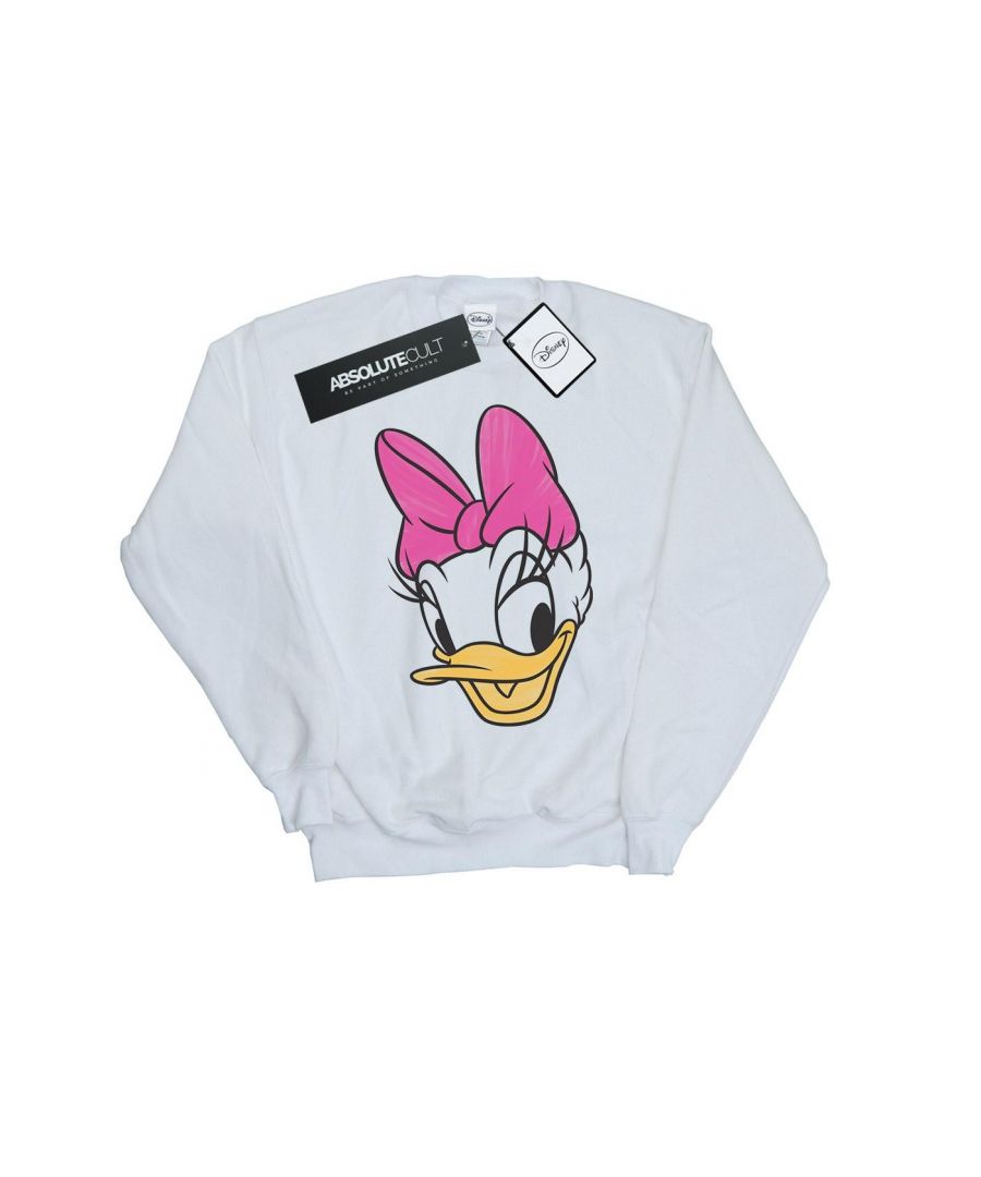 Disney Womens/Ladies Daisy Duck Head Painted Sweatshirt (White) - Size Medium