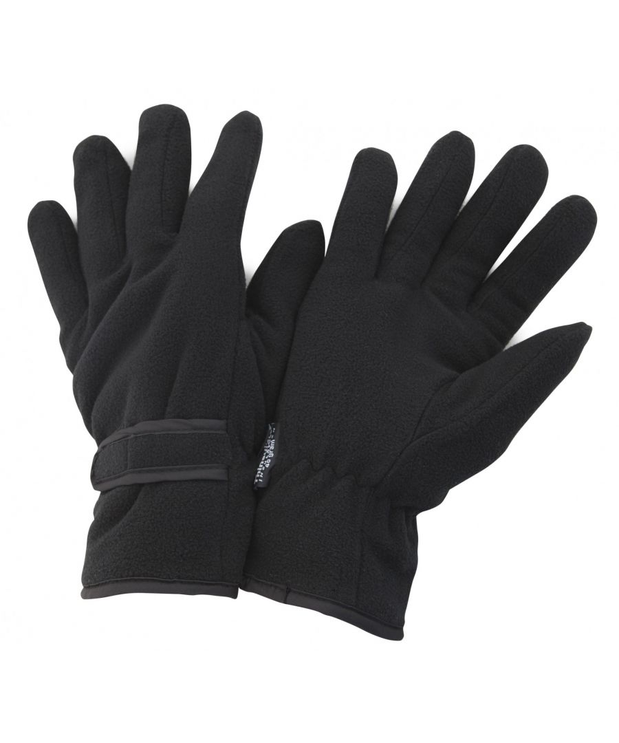 Image for FLOSO Mens Thinsulate Winter Thermal Fleece Gloves (3M 40g) (Black)