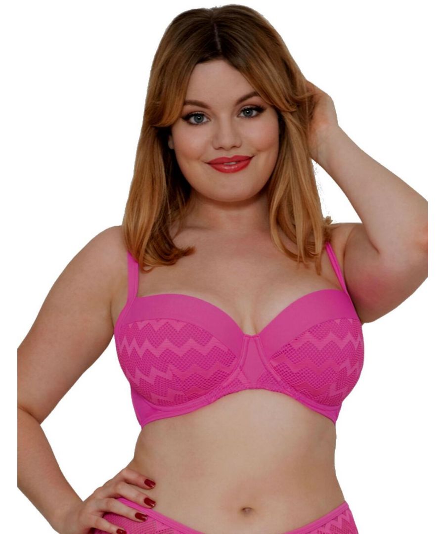 Curvy Kate Womens CS4111 Hi Voltage Balcony Bikini Top - Pink - Size 34DD