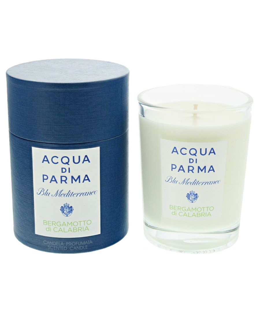Blu Mediterraneo Bergamotto di Calabria by Acqua di Parma is a woody aromatic fragrance for women and men. Top notes are bergamot and citron. Middle notes are ginger, cedar and flowers. Base notes are vetiver, benzoin and musk. Blu Mediterraneo Bergamotto Di Calabria was launched in 2010. This candle is a great addition to this fragrance range.