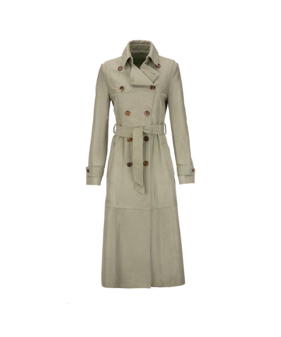 Image for Bally Womens Long Trench Coat in Green