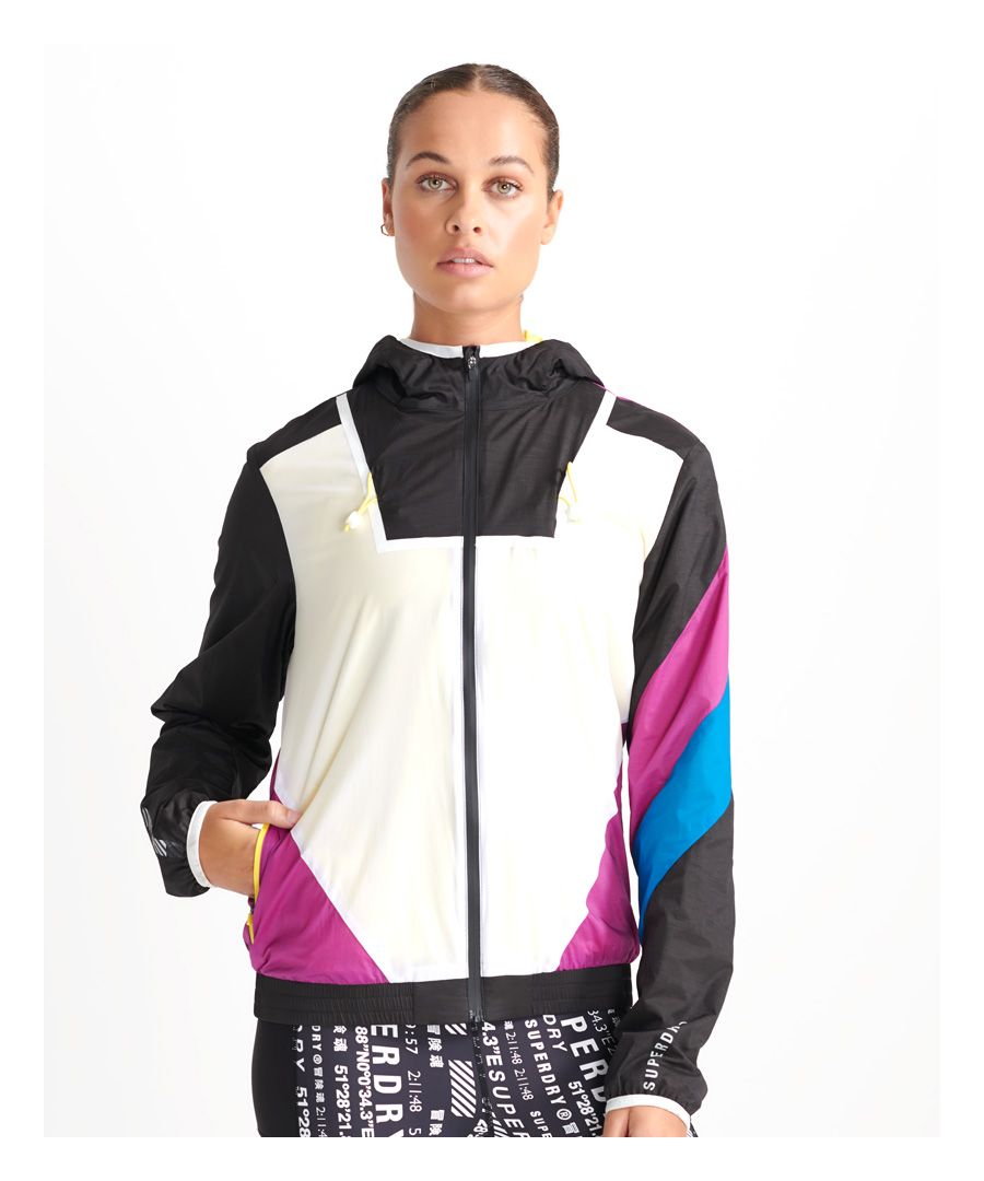 Superdry Womens Sport Training Spliced Jacket - Black Nylon - Size 16