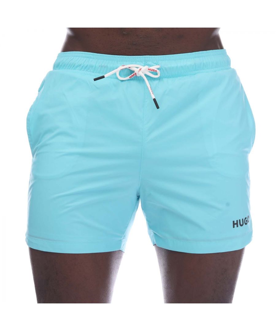 Heren Hugo Haiti Gevoerde Zwemshort in Turquoise