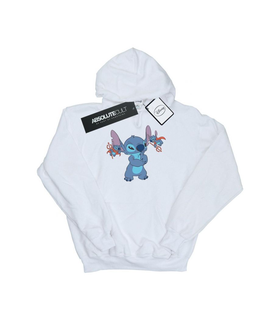 Disney Mens Lilo And Stitch Little Devils Hoodie (White) - Size Small