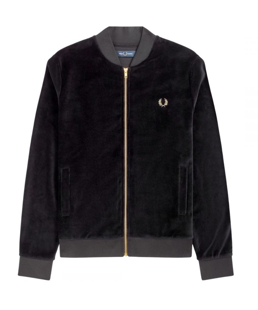 Image for Fred Perry Velour Black Bomber Jacket