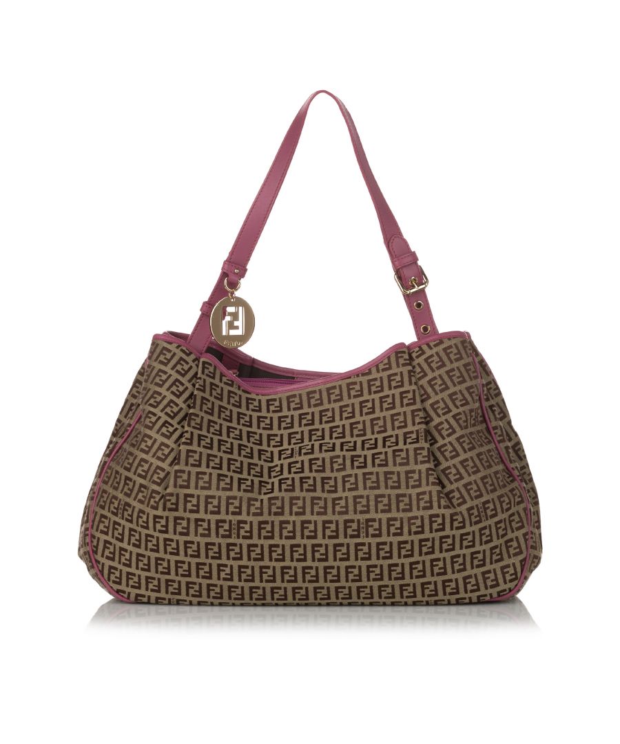 Image for Vintage Fendi Zucchino Canvas Tote Bag Brown
