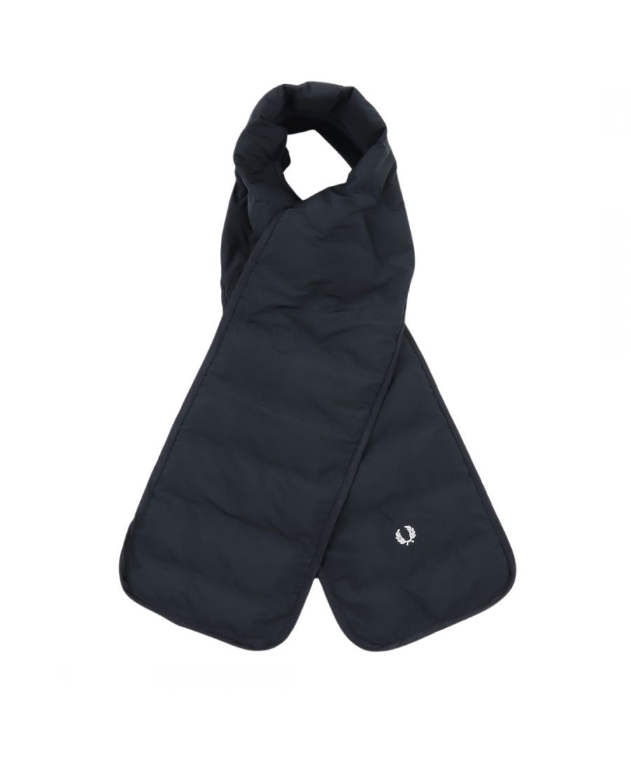 Fred Perry C4112 102 Scarf. Fred Perry Black Scarf. Style: C4112 102. Branded Logo. 100% Nylon