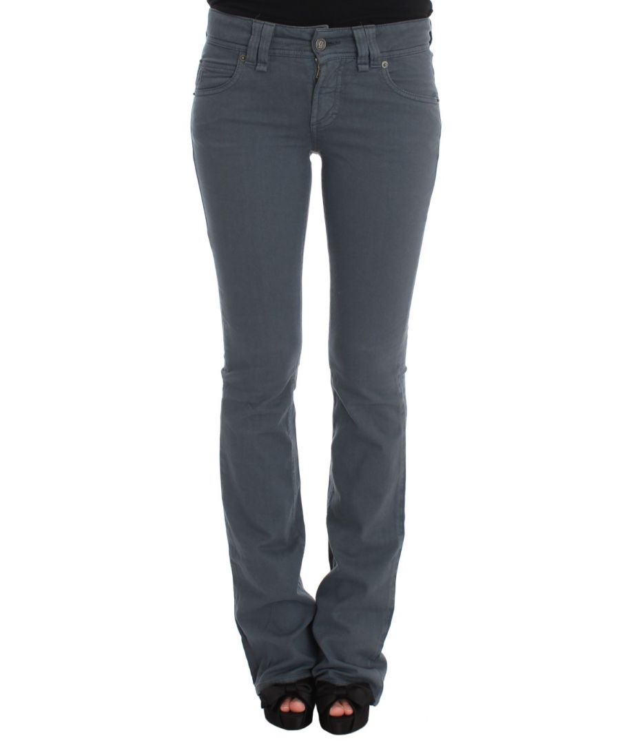 Image for Galliano Blue Cotton Blend Slim Fit Bootcut Jeans