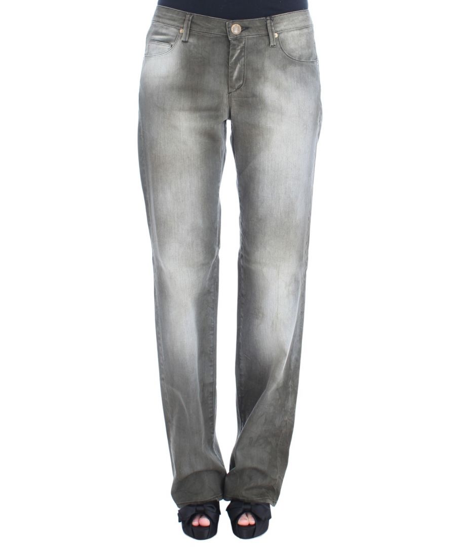 Image for Ermanno Scervino Gray Cotton Blend Loose Fit Boyfriend Jeans
