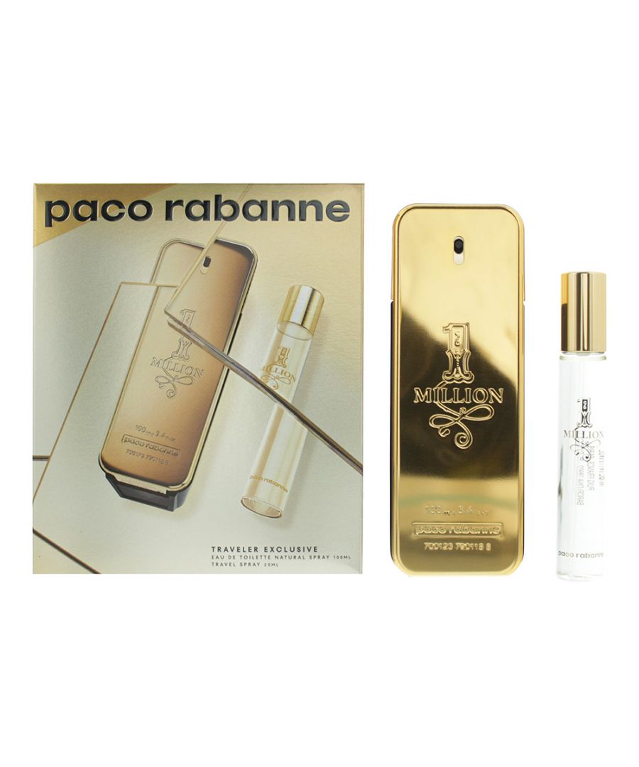 Paco Rabanne design house launched One Million  in 2008 as a fragrance for the man who never looses with a provocative and assured blend of woody fruity and spicy notes. One Million notes consist of by mandarin orange grapefruit peppermint rose absolute cinnamon leather patchouli white woods and amber