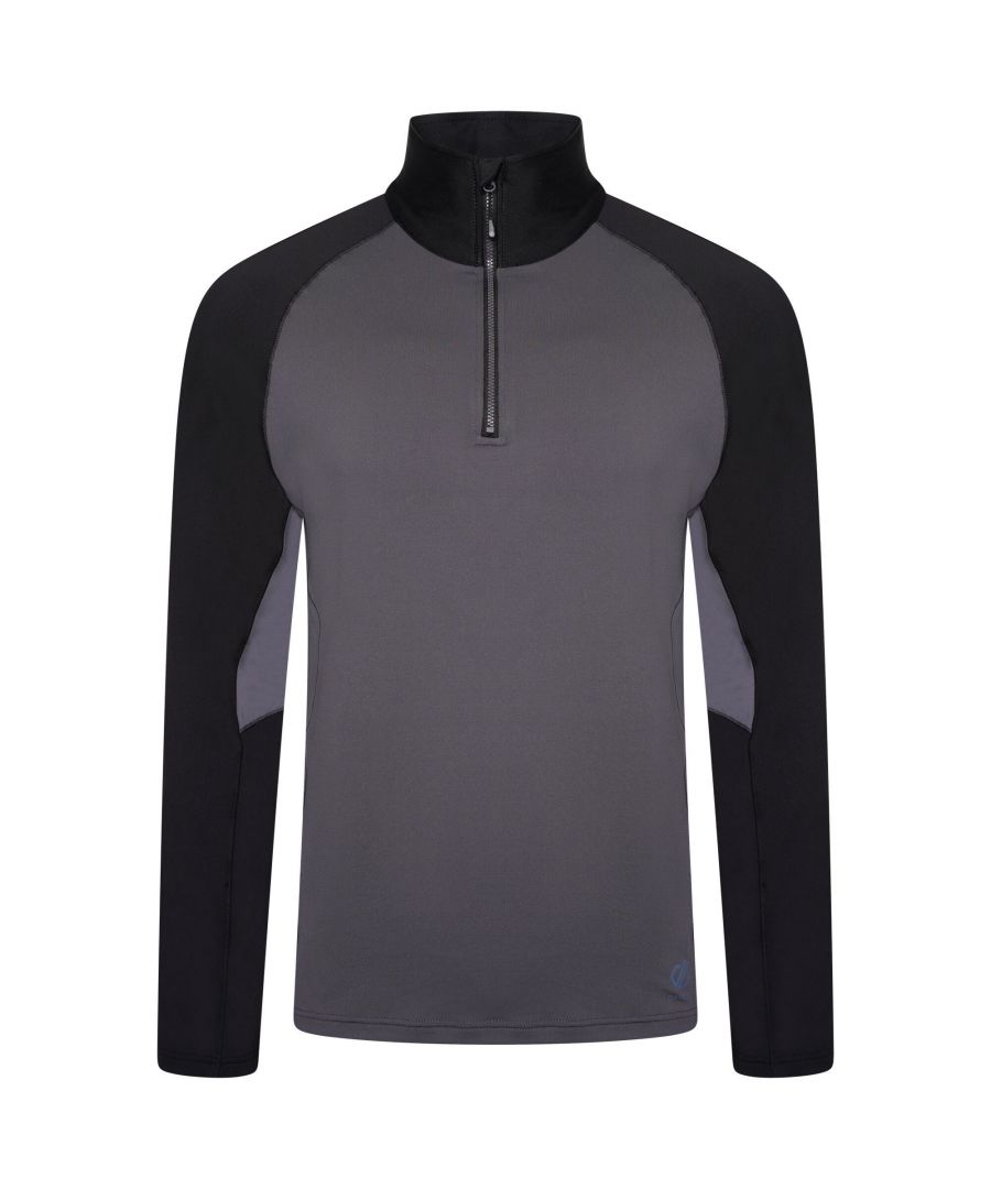 Dare 2B Mens Fuser Core Stretch Half Zip Thermal Top (Ebony Grey) - Size 2Xl