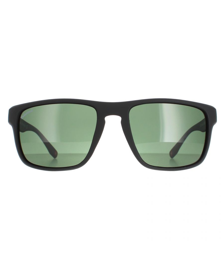 Montana Rectangle Mens Matte Black Green Polarized SP314 - One Size