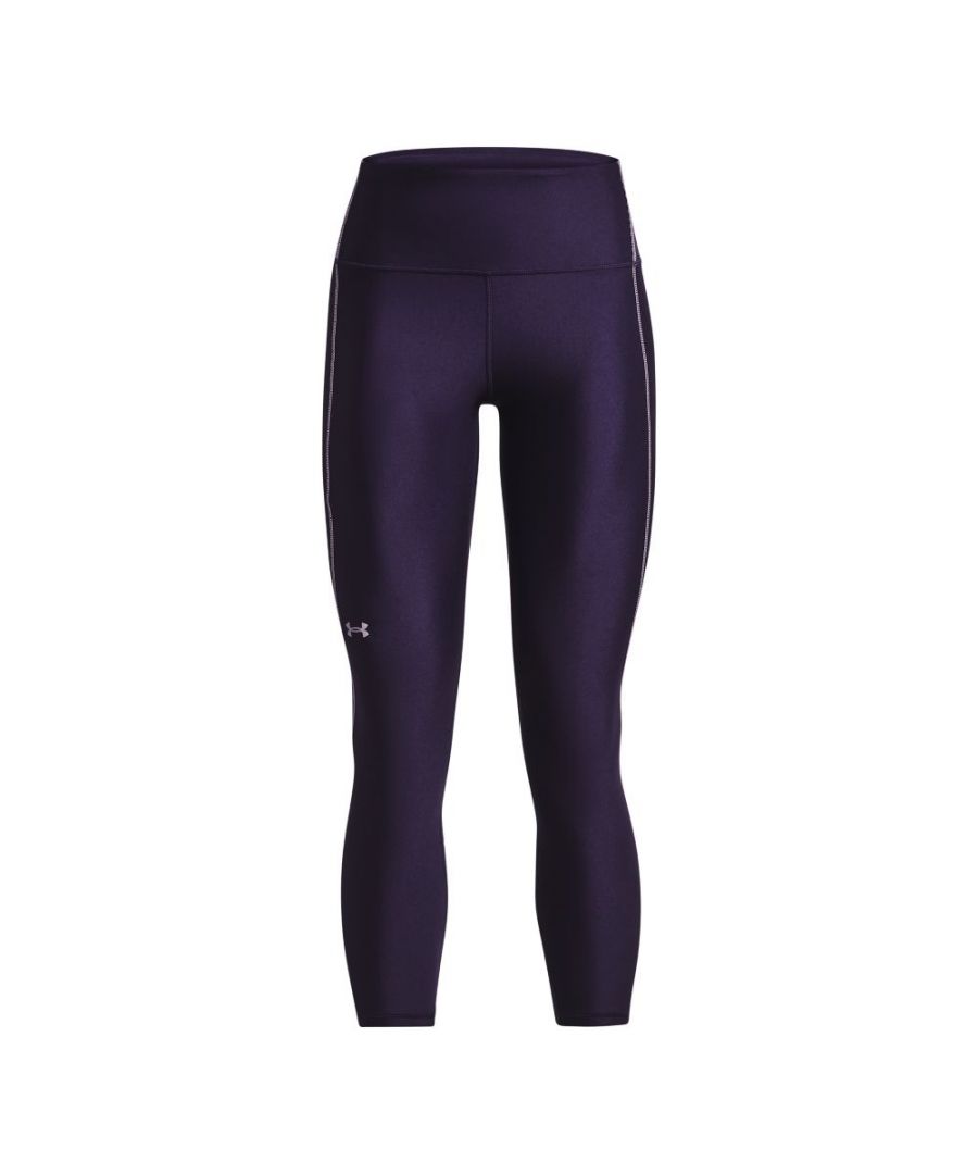 Under Armour HG enkellange legging met slipvaste tailleband voor dames, paars