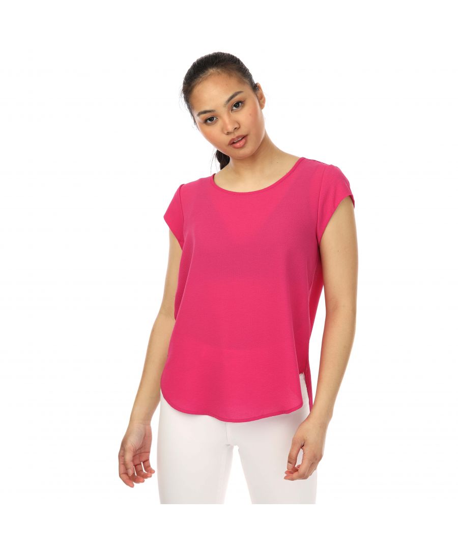 only womenss vic short sleeve top in berry - size 10 uk