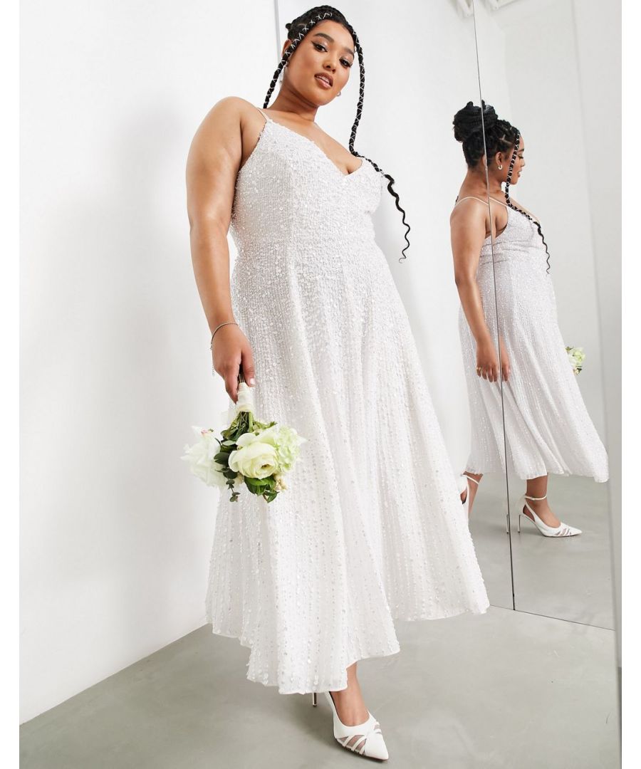 Dresses by ASOS EDITION A round of applause for the dress Plunge neck Embellished details Fixed straps Zip-back fastening Regular fit  Sold By: Asos