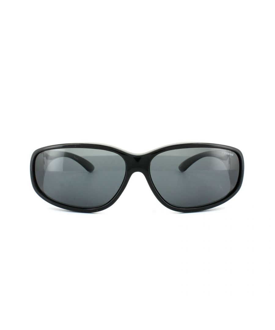 Image for Polaroid Suncovers Fitover Sunglasses P0139 KIH Y2 Black Grey Polarized