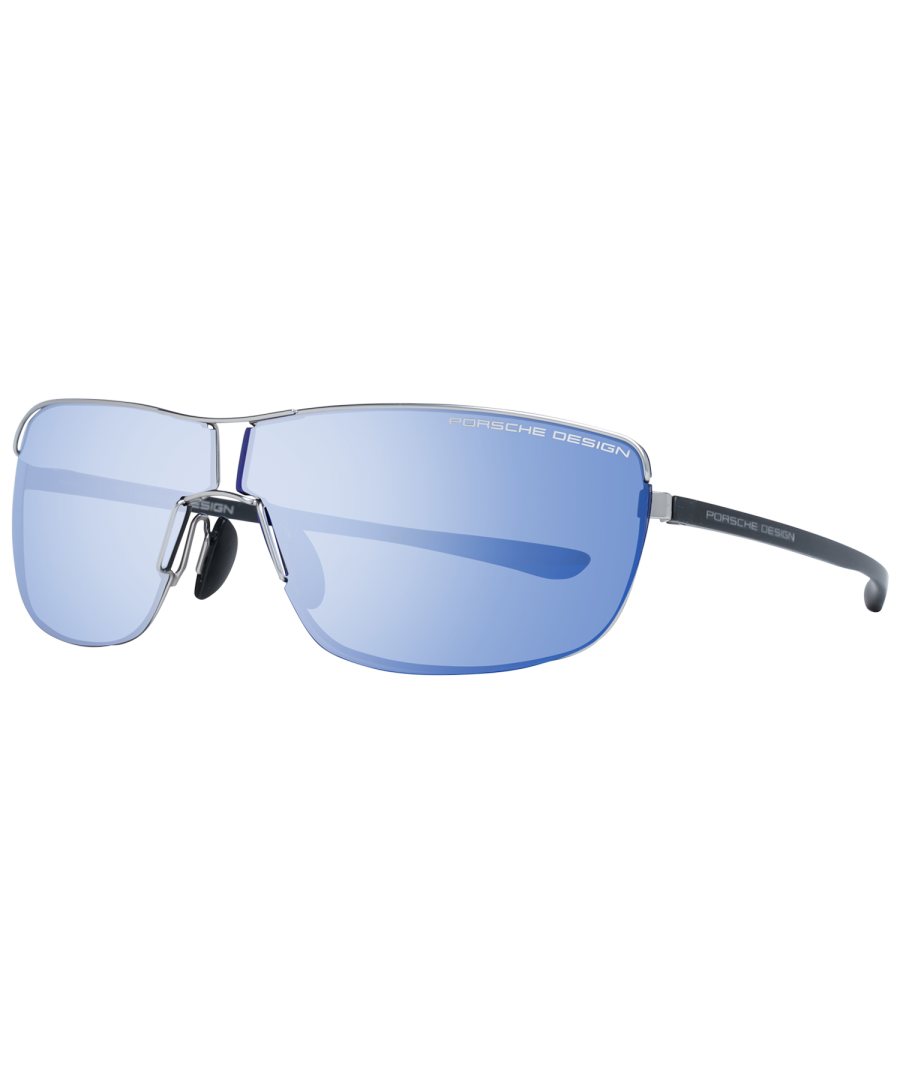 porsche design mens sunglasses p8616 c v279 palladium silver blue mirror - grey stainless steel - one size