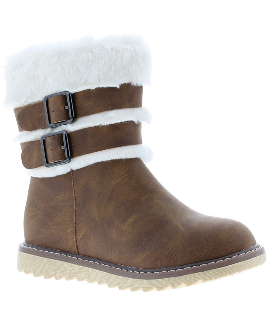 Princess Stardust Swiss Younger Girls Ankle Boots Tan 7 - 1. Manmade / Fabric Upper. Fabric Lining. Synthetic Sole. Childrens Ankle Boots Girls Faux Fur Zip Fastening.